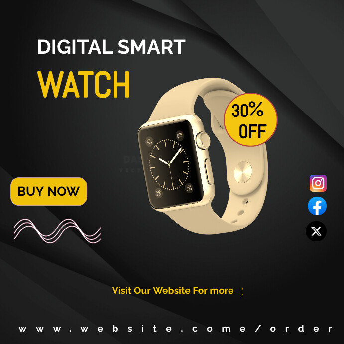 digital watch poster Template | PosterMyWall