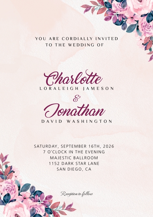 Electronic Wedding Invitation Sample