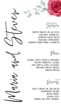 Digital Wedding Menu Template