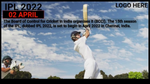 Cricket Poster งานแสดงผลงานแบบดิจิทัล (16:9) template