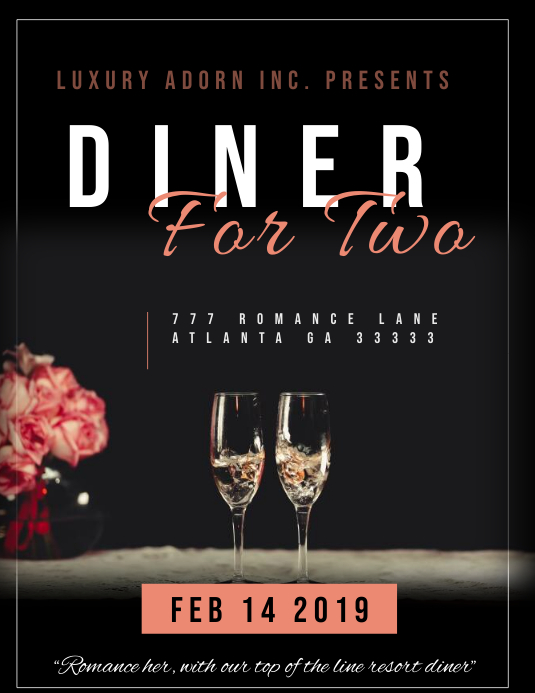 Diner For Two Romantic Template PosterMyWall