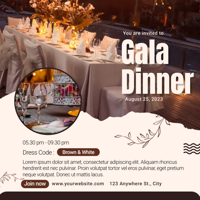 invitation email template 'culinary elegance' for food... Dinner Template | PosterMyWall