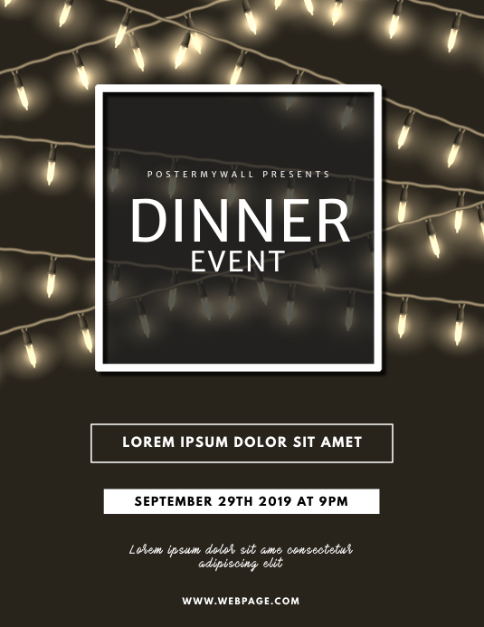 Dinner Event Night Flyer Template PosterMyWall