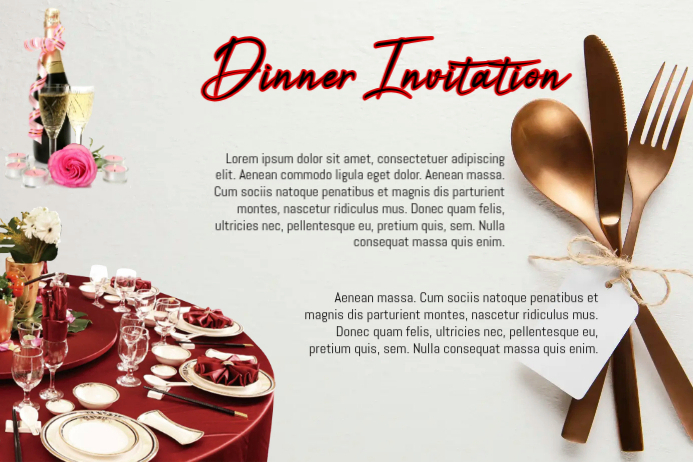 invitation email template 'culinary elegance' for food... Dinner Invitation Template | PosterMyWall