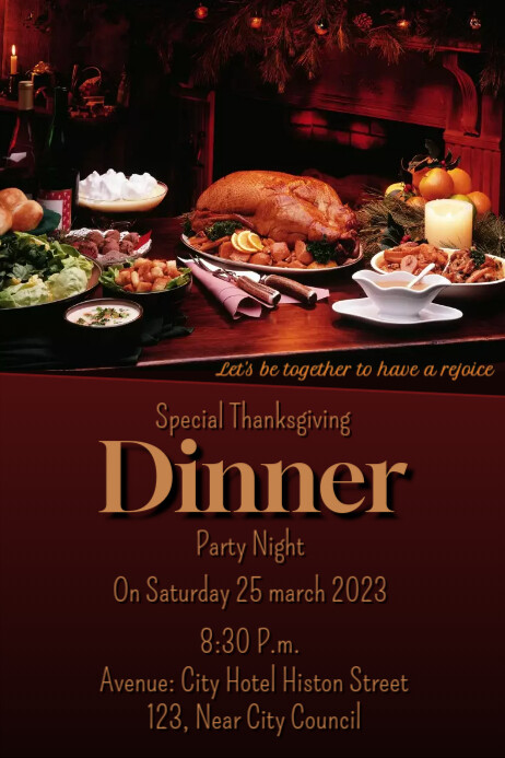 invitation email template 'culinary elegance' for food... Dinner Invitation Template | PosterMyWall