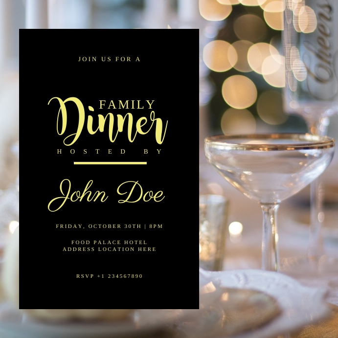 dinner invitation template PosterMyWall