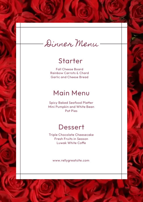 Dinner Menu Template | PosterMyWall