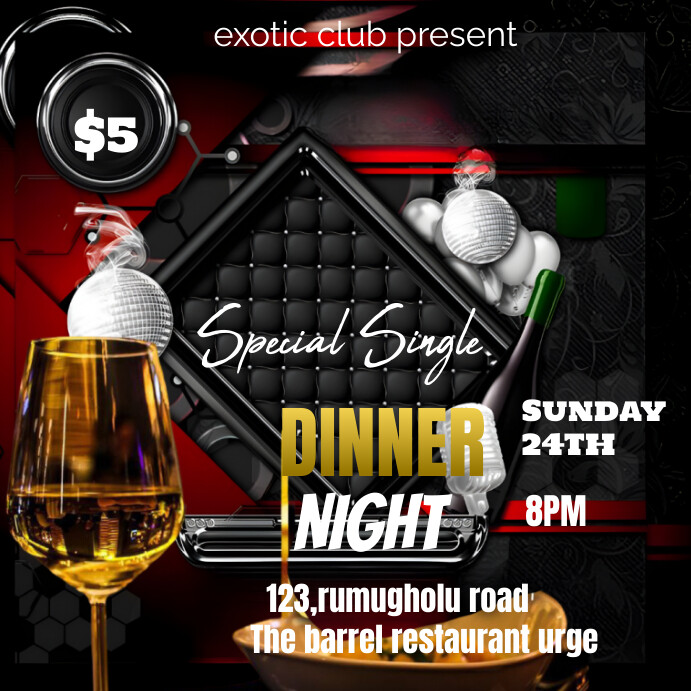 Post Design Dinner Dinner night Template | PosterMyWall