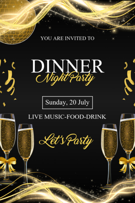 Dinner Night Party Plakkaat template