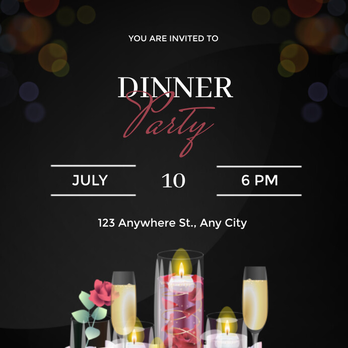 Post Design Dinner Dinner party Template | PosterMyWall