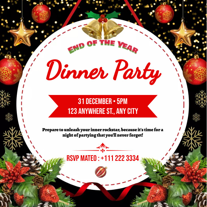 Post Design Dinner Dinner Party Template | PosterMyWall