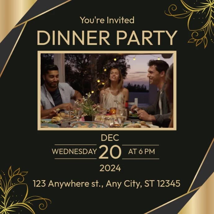 Post Design Dinner Dinner Party Template | PosterMyWall