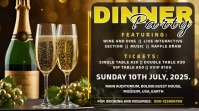 Dinner party invitation card template design Affichage numérique (16:9)