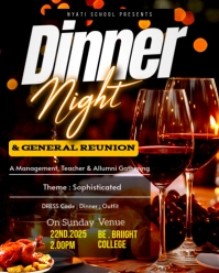 Dinner thanksgiving night theme friday party invitation announcement social media promotion poster Instagram Portrait template