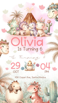 Dino Baby Invitation Instagram Story template
