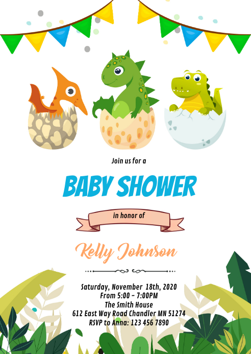 Copia De Dinosaur Baby Shower Invitation Postermywall Copia De Dinosaur Baby Shower Invitation Postermywall