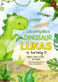dinosaur birthday A3 template