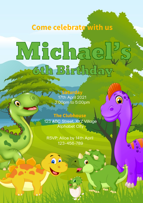 Modele Invitation Anniversaire Dinosaure Postermywall Modele Invitation Anniversaire Dinosaure Postermywall