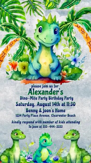 Plantilla de Dinosaur Boy #39 s Birthday Party Invitation PosterMyWall Plantilla de Dinosaur Boy #39 s Birthday Party Invitation PosterMyWall