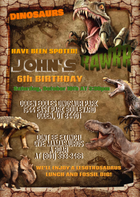 Modele Dinosaur Party Birthday Invitation 01 Postermywall Modele Dinosaur Party Birthday Invitation 01 Postermywall