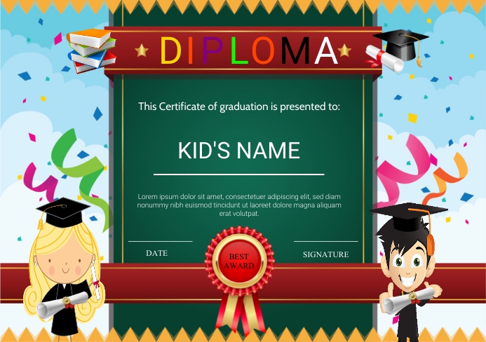 DIPLOMA CERTIFICATE A5 template