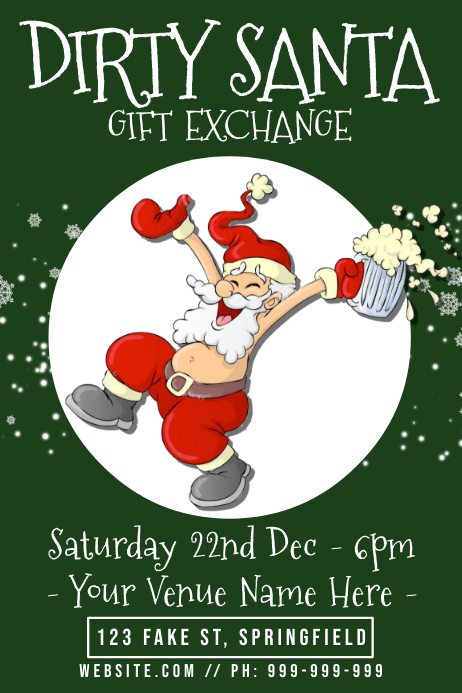 Dirty Santa Poster Template Postermywall