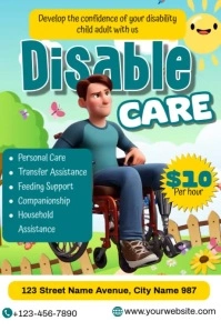 Disable Care Ads Poster template