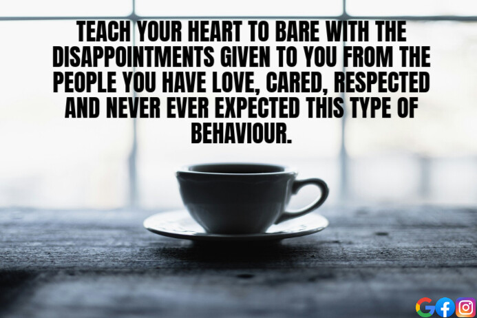 DISAPPOINTMENT AND BEHAVIOUR QUOTE TEMPLATE Poster