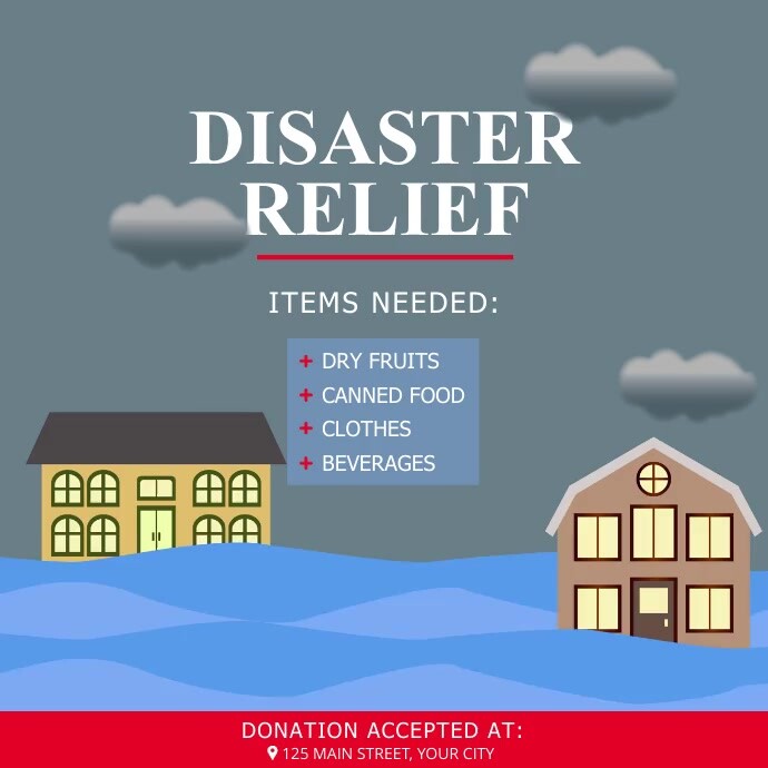 Disaster Relief Awareness Square Video Template | PosterMyWall