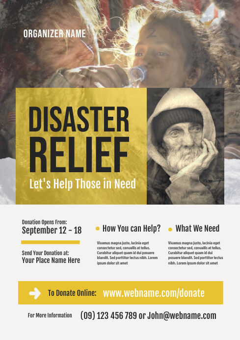 Disaster Relief Flyer Template | PosterMyWall