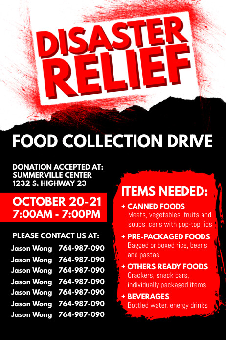 Disaster Relief Flyer Template PosterMyWall