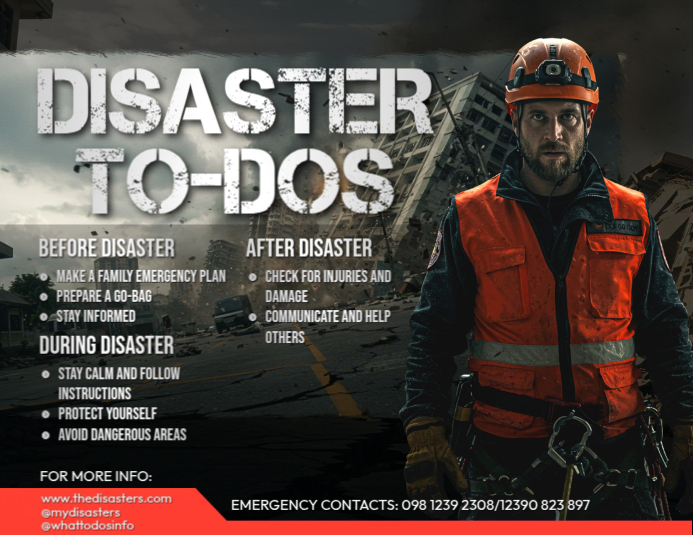Disaster To-Dos Template | PosterMyWall