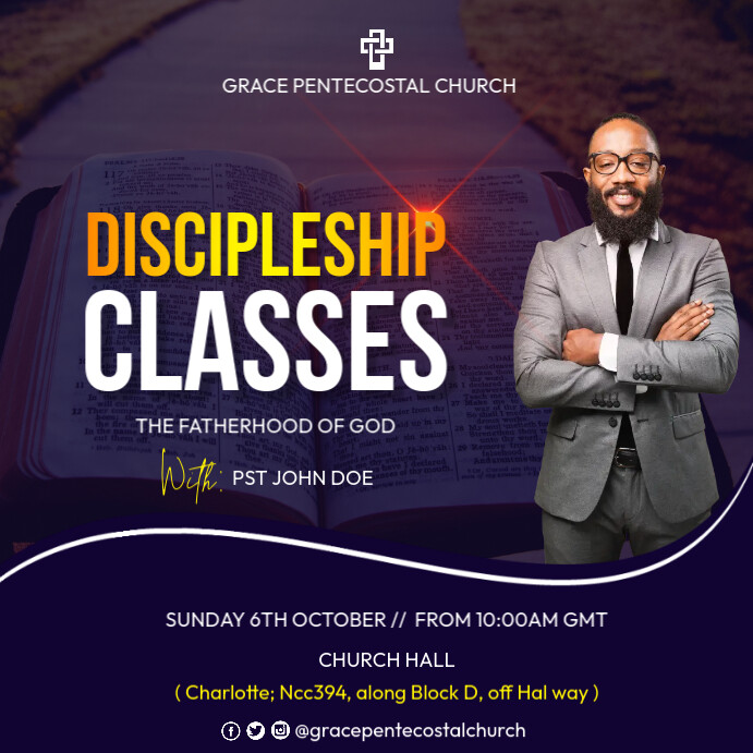 Plantilla de Clase de Discipulado | PosterMyWall