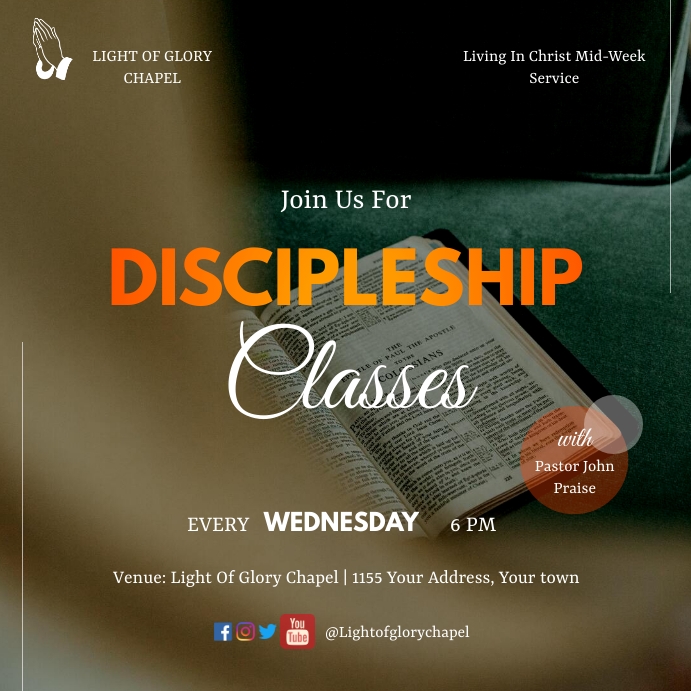 DISCIPLESHIP CLASS POSTER Template | PosterMyWall