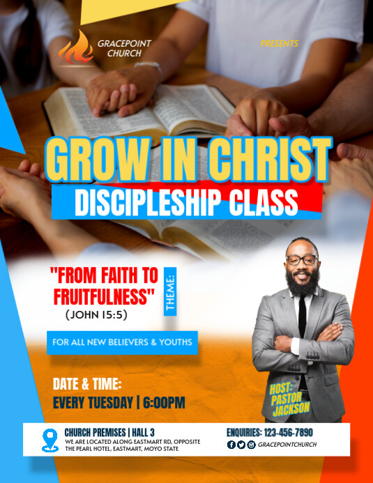 Discipleship class poster Flyer (US Letter) template