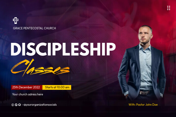 discipleship classes Poster template