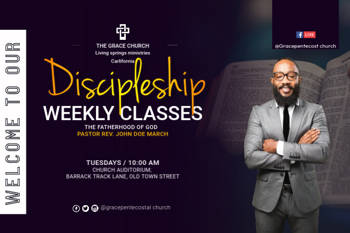 discipleship classes Poster template