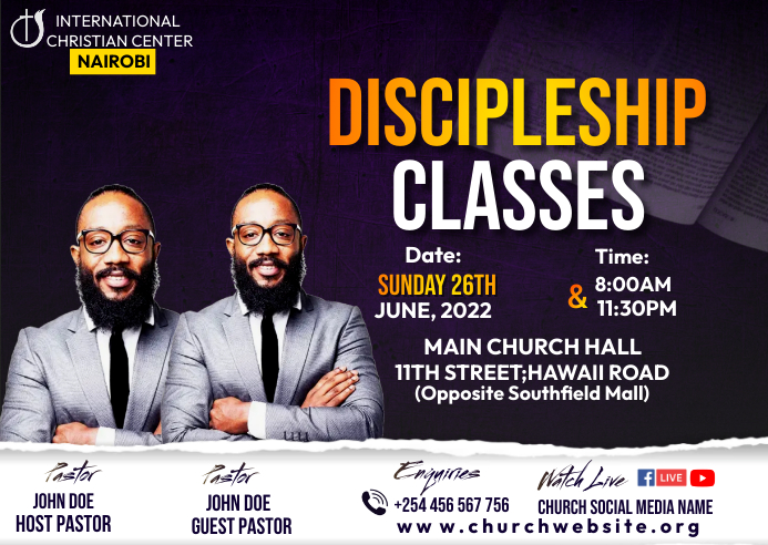 discipleship classes Postcard template