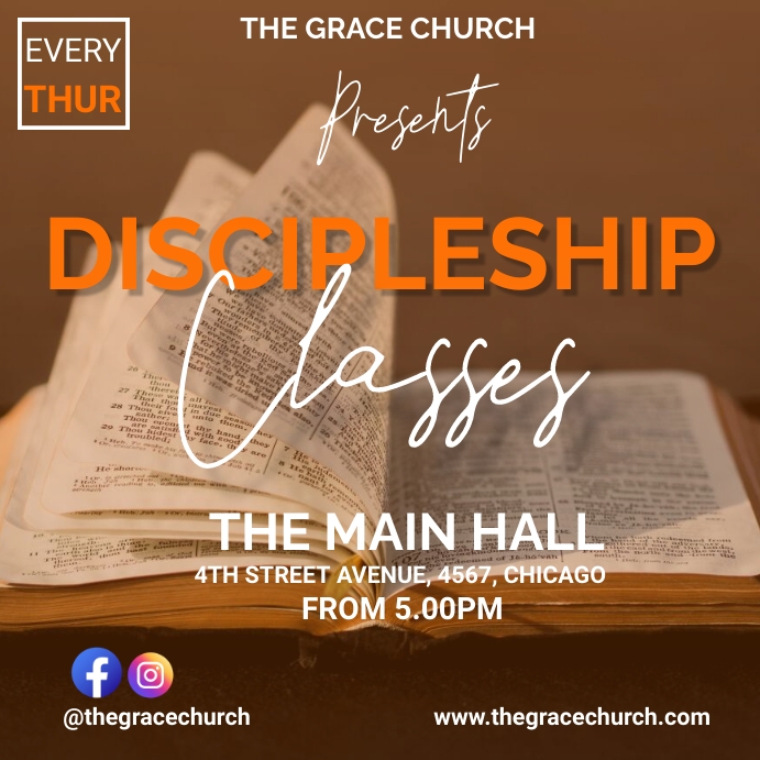 DISCIPLESHIP CLASSES FLYER Post Instagram template