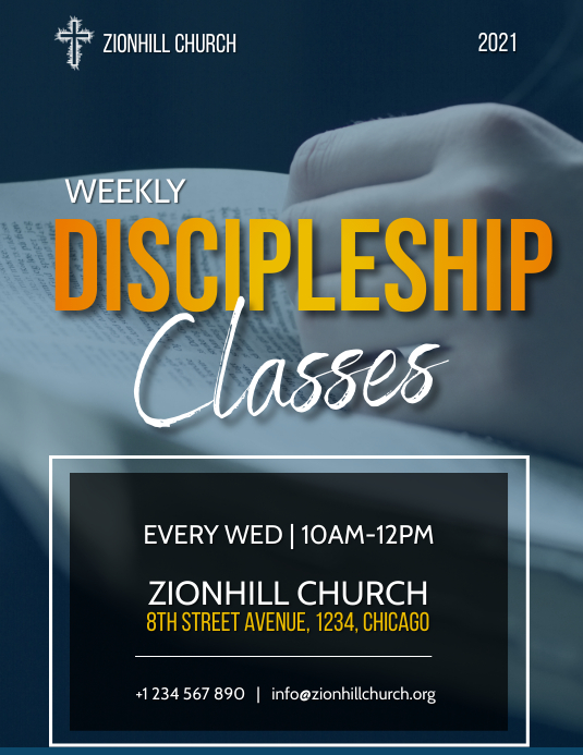 Plantilla de Folleto de Clases de Discipulado | PosterMyWall