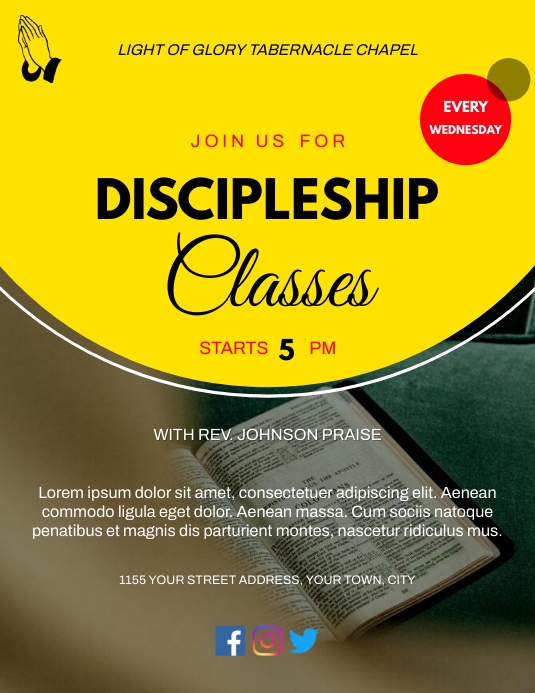 DISCIPLESHIP CLASSES POSTER Template | PosterMyWall