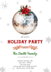 Белый Holiday Party A6 Template