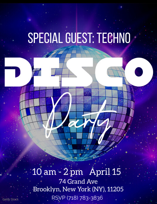 Disco Invite Example Disco ball party invitation Template | PosterMyWall