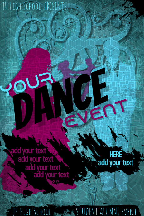 Disco Tanz High School Abschlussball Homecoming Formale Ball Party Vorlage Postermywall