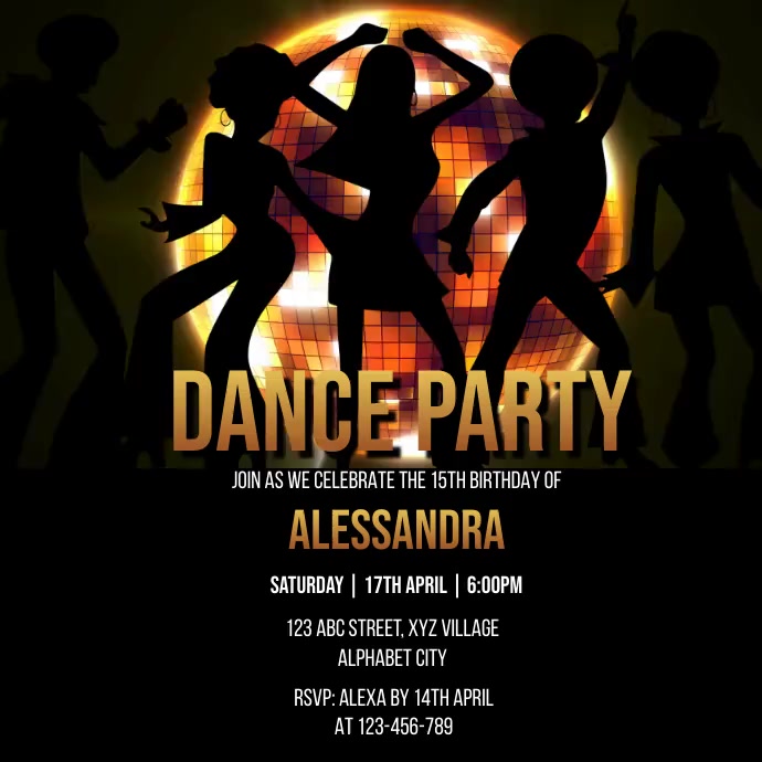 Disco Dance Party Invitation Template | PosterMyWall disco-dance-party-invitation-template-postermywall