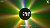 Disco Glow Light Party facebook cover templat template