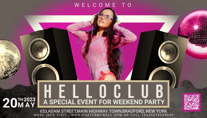 Disco Night, Music Festival Digital Blog Nagłowek bloga template