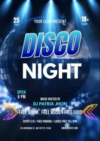Disco night A4 template