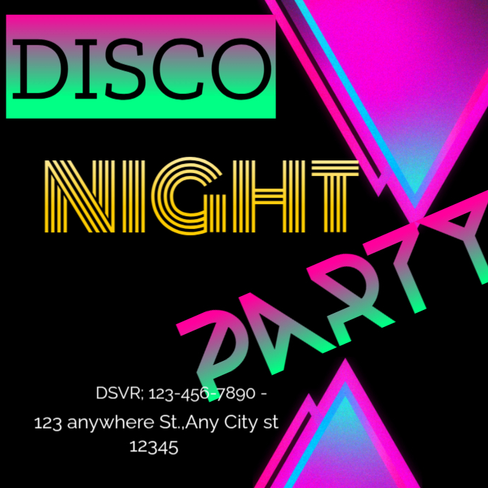 Black Disco Party Instagram Ad Template | PosterMyWall