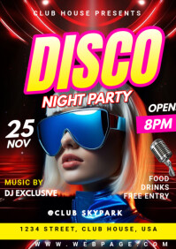 disco night party A1 template